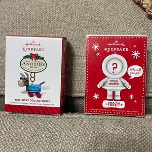 NEW. 2 Hallmark keepsake ornaments. Dated 2013 & 2014.